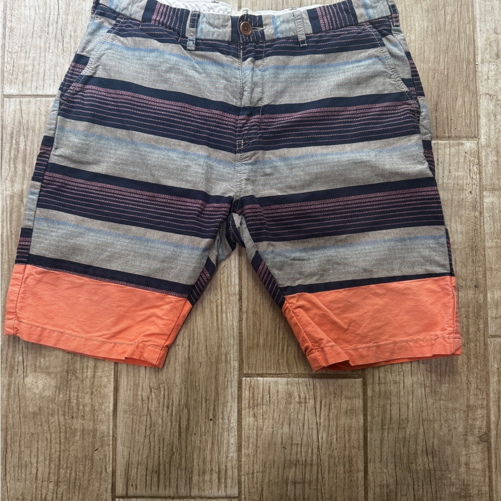 Scotch & Soda Orange Gray stripe men’s Bermuda Shorts 30